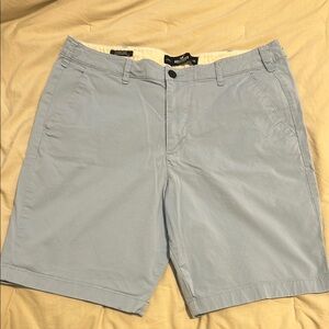 Hollister Men's Light Blue Flat Front Shorts